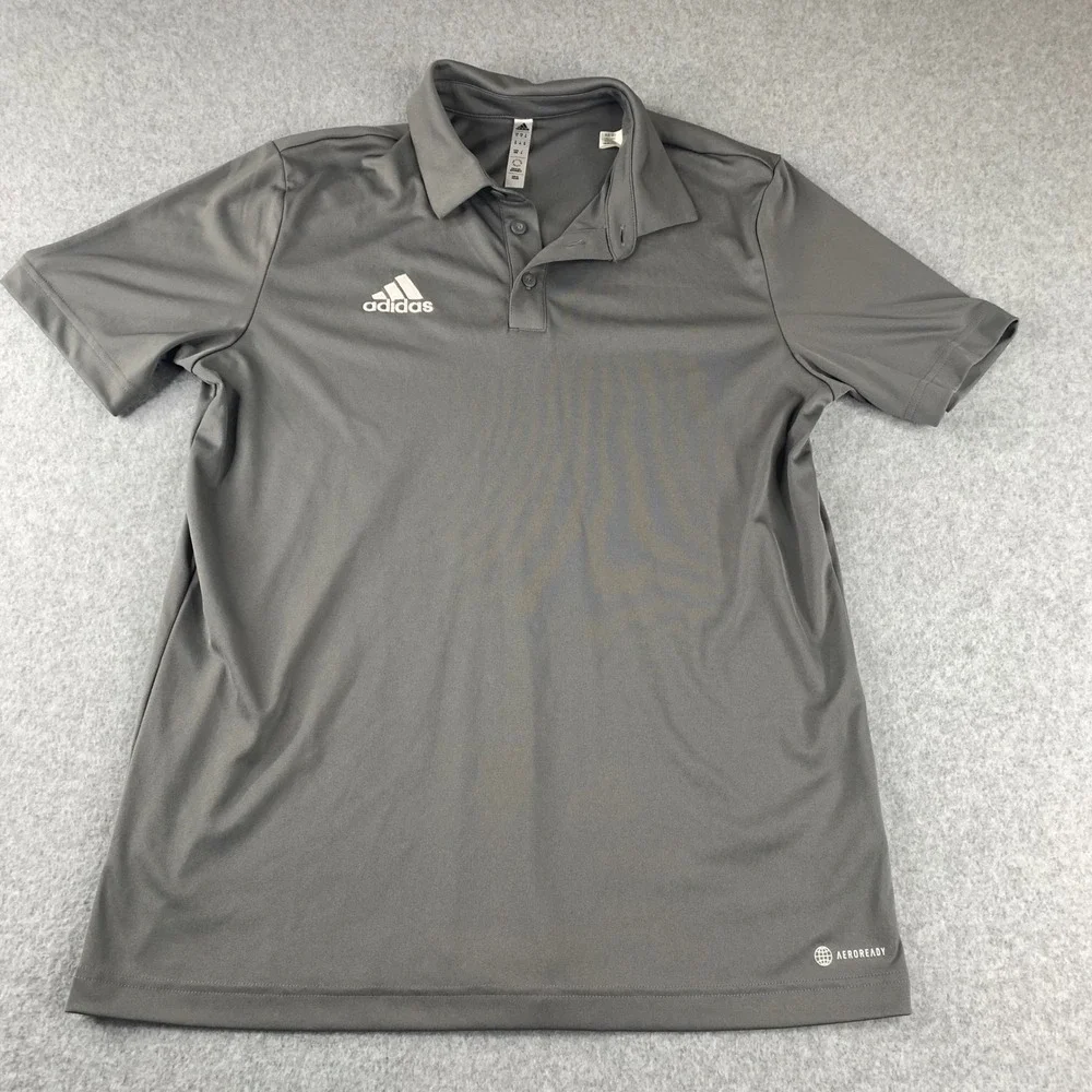 Adidas Polo Shirts Men Medium Navy Gray Aeroready‎ Performance Lot of 2